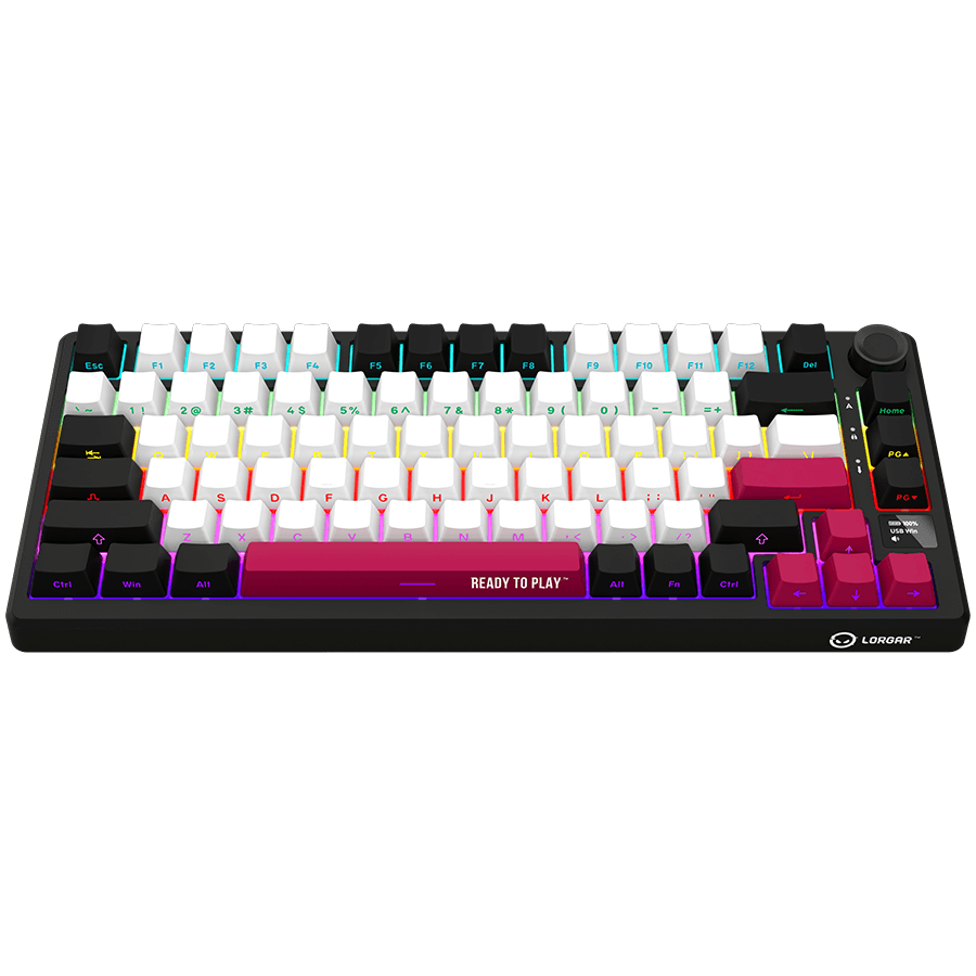 LORGAR KBP7075W, Wireless 75% Mechanical Gaming Keyboard Pro, Black/red, EN/RU layout 3