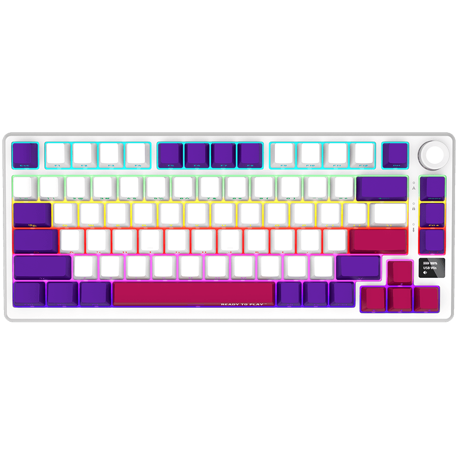LORGAR KBP7075W, Wireless 75% Mechanical Gaming Keyboard Pro, White, EN/RU layout