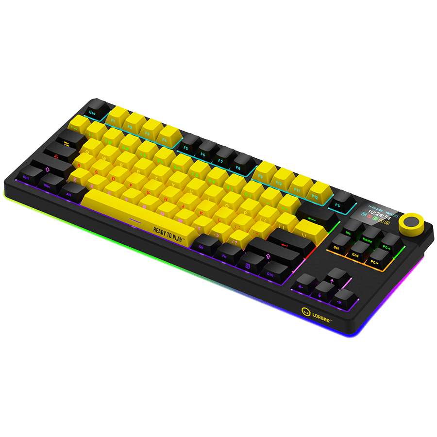 LORGAR KBP70TKLW, Wireless TKL Mechanical Gaming Keyboard Pro, Black/yellow, EN/RU layout 2