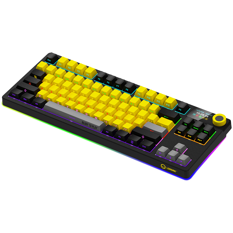 LORGAR KBP70TKLW, Wireless TKL Mechanical Gaming Keyboard Pro, Black/yellow, EN/RU layout 7