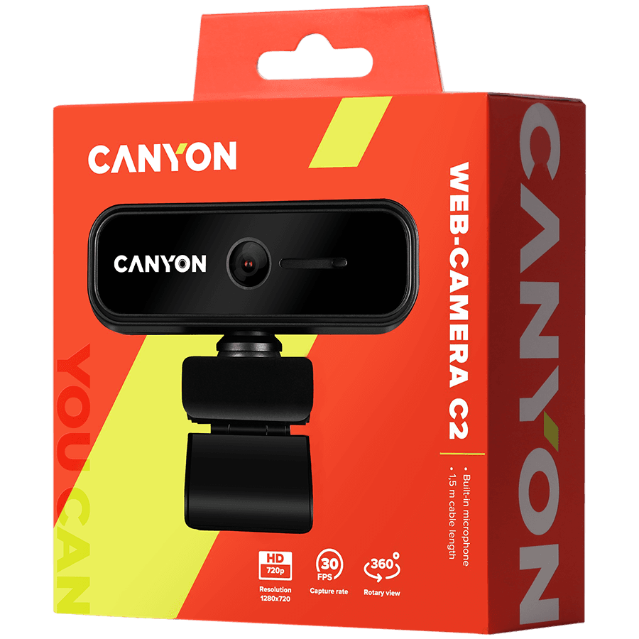 CANYON webcam C2 HD 720P Black 3