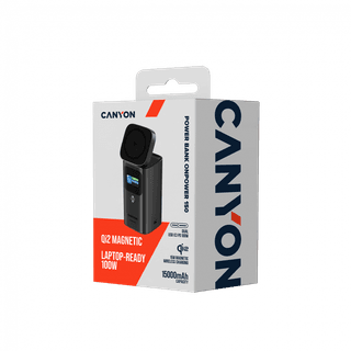 CANYON Qi2 magnetic power bank OnPower 150 15000mAh Aluminium Dark grey