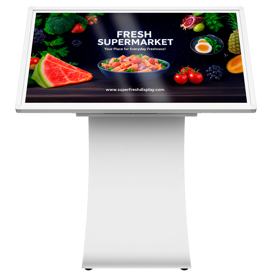 Prestigio Solutions IDS Indoor Totem Tilted 43 inches, 4K (3840x2160), Android 11: RK3399B/4GB/64GB, IR10TP, Power Plug EU.