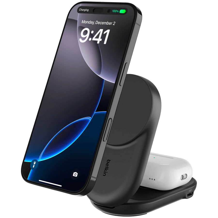 BELKIN 25w Qi2 2-IN-1 Foldable Charger, Black