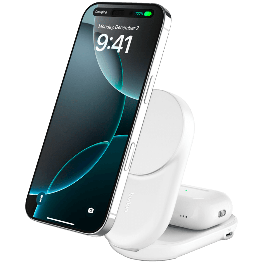 BELKIN 25w Qi2 2-IN-1 Foldable Charger, White