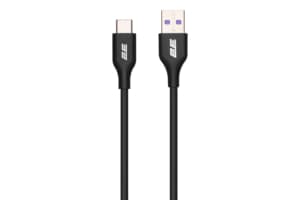 2E Сable USB-A > USB-C charge/data, 1m, Type-C, Glow, black