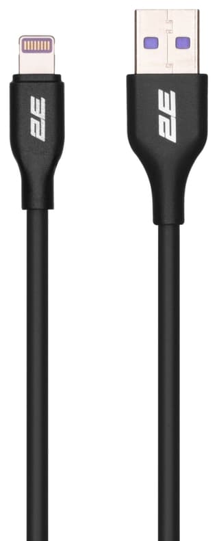 2E Сable USB-A > Lightning charge/data, 1m, Glow, black