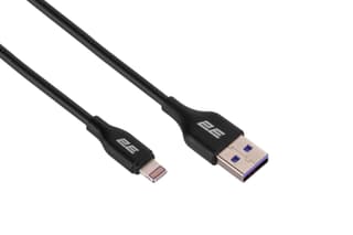 2E Сable USB-A > Lightning charge/data, 1m, Glow, black