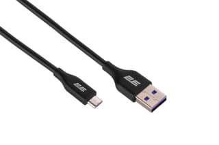 2E Сable USB-A > microUSB charge/data, 1m, Glow, black