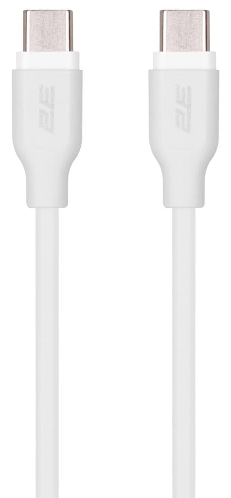 2E Сable USB-C > USB-C charge/data, 1m, 60W Type-C, Glow, white