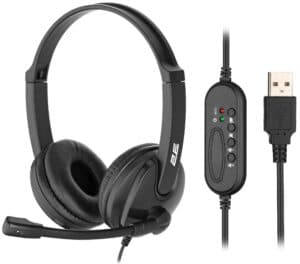 PC headset stereo On-ear 2E CH12 USB, omni-mic, 2m, black