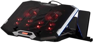 2E GAMING Laptop stand CPG-004, up to 15.6", 2xUSB-A, LCD/phone holder, RGB, black