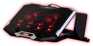 2E GAMING Laptop stand CPG-004, up to 15.6", 2xUSB-A, LCD/phone holder, RGB, black