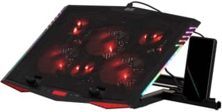 2E GAMING Laptop stand CPG-005, up to 17.3", 2xUSB-A, LCD/phone holder, RGB, black