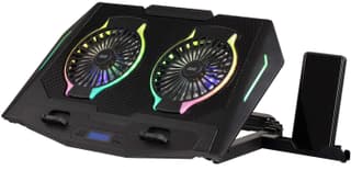2E GAMING Laptop stand CPG-006, up to 17.3", 2xUSB-A, LCD/phone holder, RGB, black