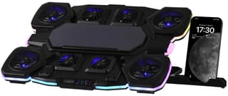 2E GAMING Laptop stand CPG-012, up to 17.3", 1xUSB-A, 1xUSB-C, LCD/semiconductor cooling pad, RGB, black