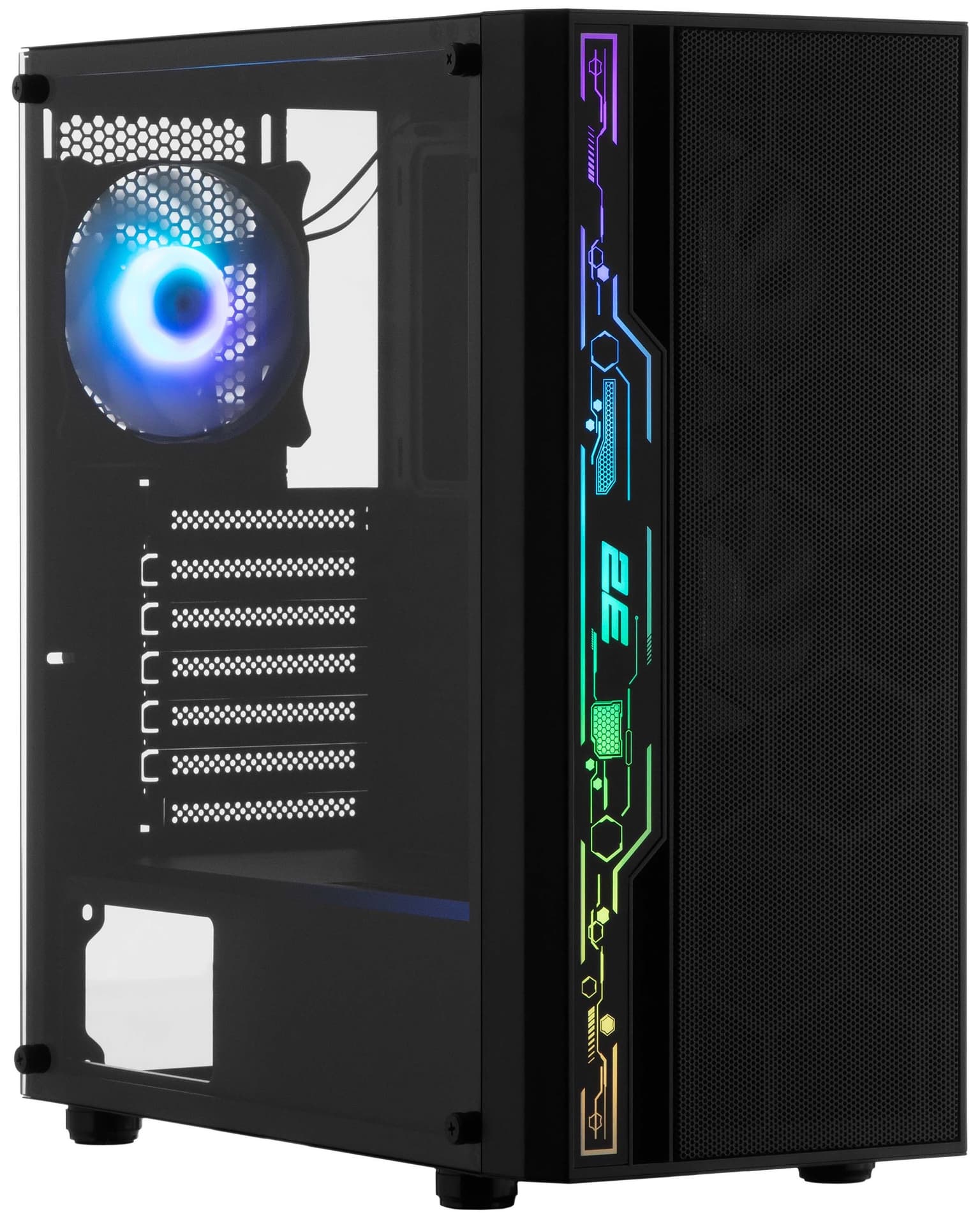 2E GAMING Computer case SPERO (G2052), MidT, 2xUSB2.0,1xUSB3.0, 1x120mm ARGB+strip,TG (side panel),without PSU,black