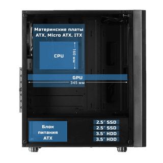 2E GAMING Computer case SPERO (G2052), MidT, 2xUSB2.0,1xUSB3.0, 1x120mm ARGB+strip,TG (side panel),without PSU,black