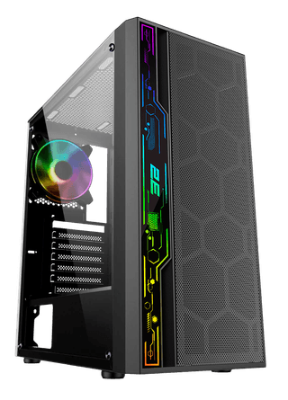 2E GAMING Computer case SPERO (G2052), MidT, 2xUSB2.0,1xUSB3.0, 1x120mm ARGB+strip,TG (side panel),without PSU,black