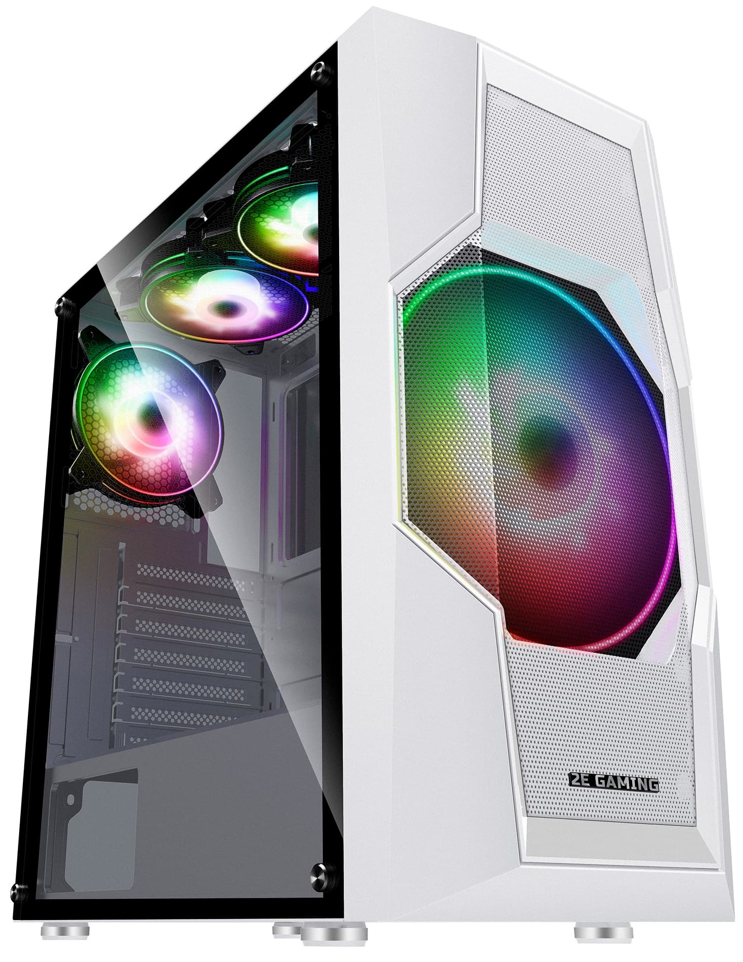 2E GAMING Computer case TURBO (G2057W) , MidT, 2xUSB2.0,1xUSB3.0, 1x200+3x120ARGB,TG (side panel),without PSU,whiteMidT