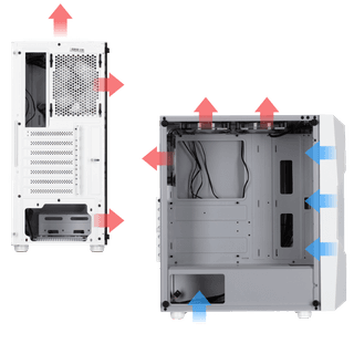 2E GAMING Computer case TURBO (G2057W) , MidT, 2xUSB2.0,1xUSB3.0, 1x200+3x120ARGB,TG (side panel),without PSU,whiteMidT