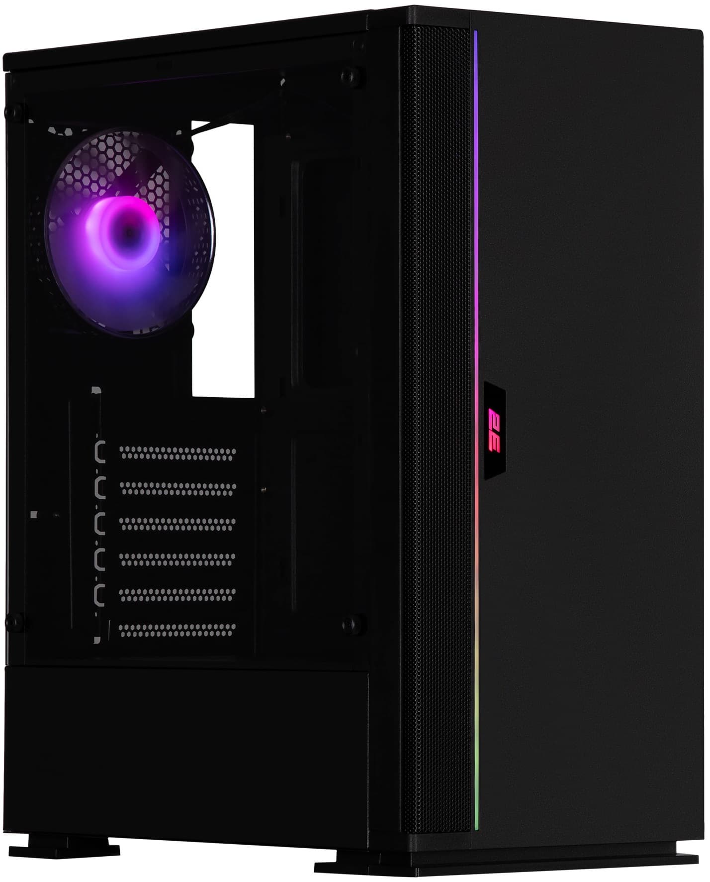 2E Gaming Computer case Infinity G205A, without PSU, 2xUSB 3.0, 1xUSB Type-C, 1x120mm ARGB, 2x120mm, ARGB strip, TG Side Panel, ATX, Black