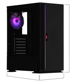 2E Gaming Computer case Infinity G205A, without PSU, 2xUSB 3.0, 1xUSB Type-C, 1x120mm ARGB, 2x120mm, ARGB strip, TG Side Panel, ATX, Black