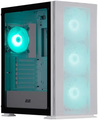 2E GAMING PC case Virtus Neo G3301NW without PSU, 2xUSB3.0, 1xUSB2.0, 3x140mm ARGB, 1x120mm ARGB, VGA 340mm, LCS ready, controller with remote, TG Side Panel, ATX, white