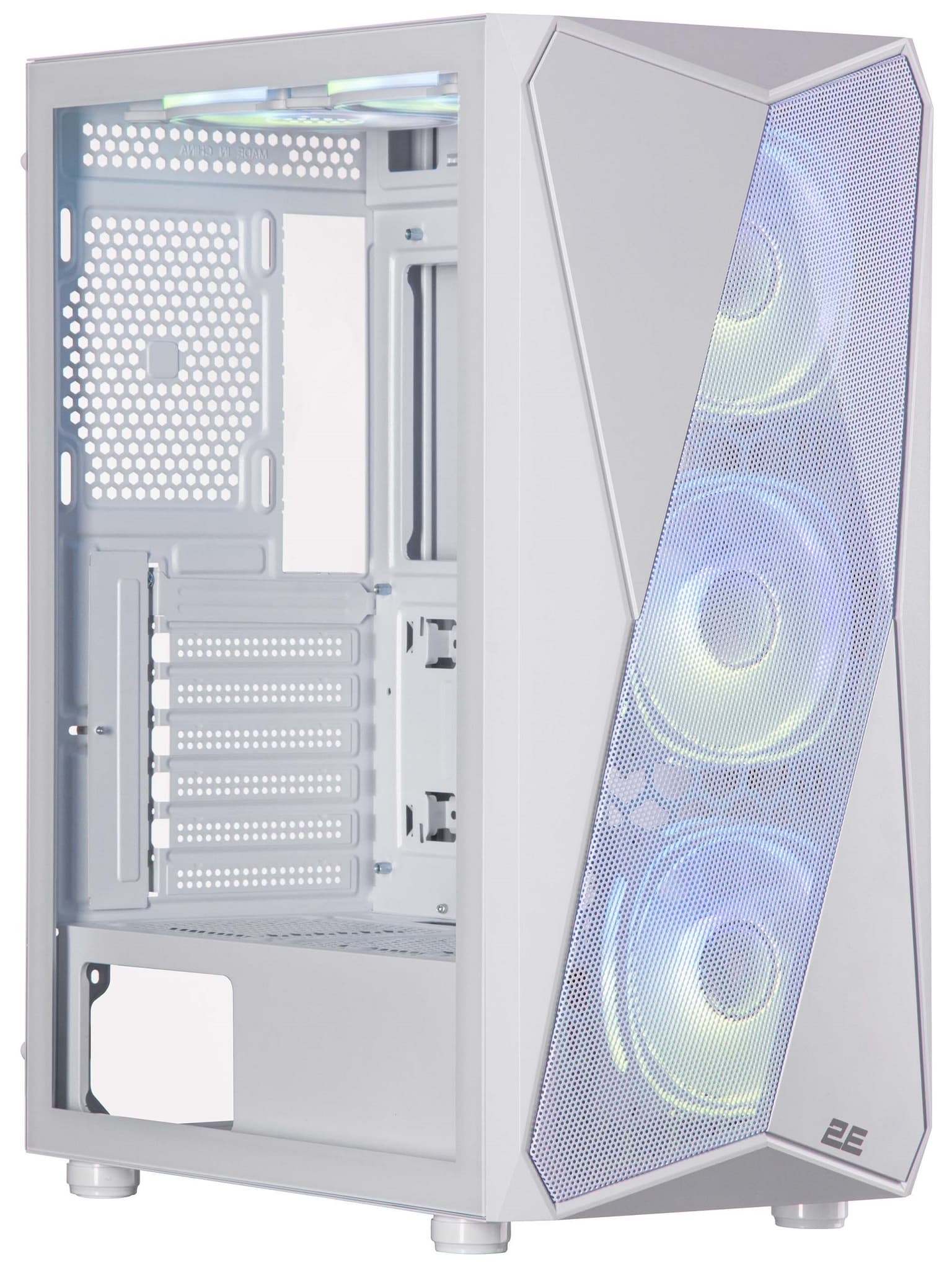 2E GAMING PC case Aruba G3313W, without PSU, 1xUSB3.0, 2xUSB2.0, 5x120mm ARGB, VGA 330mm, LCS ready, HUB, TG Side Panel, ATX, white
