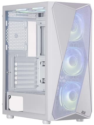 2E GAMING PC case Aruba G3313W, without PSU, 1xUSB3.0, 2xUSB2.0, 5x120mm ARGB, VGA 330mm, LCS ready, HUB, TG Side Panel, ATX, white