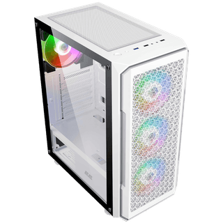 2E GAMING Computer case HEXAGON (G338) MidT,2xUSB2.0,1xUSB3.0, 1x120+3x120ARGB ,TG (side panel),without PSU,black
