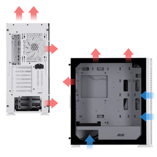 2E GAMING PC case Vertex GI01W without PSU, 2xUSB3.0, 1xUSBType-C, 3x140mm ARGB, 1x120mm ARGB, VGA 380mm, LCS ready, controller with remote, TG Side Panel, EATX, white