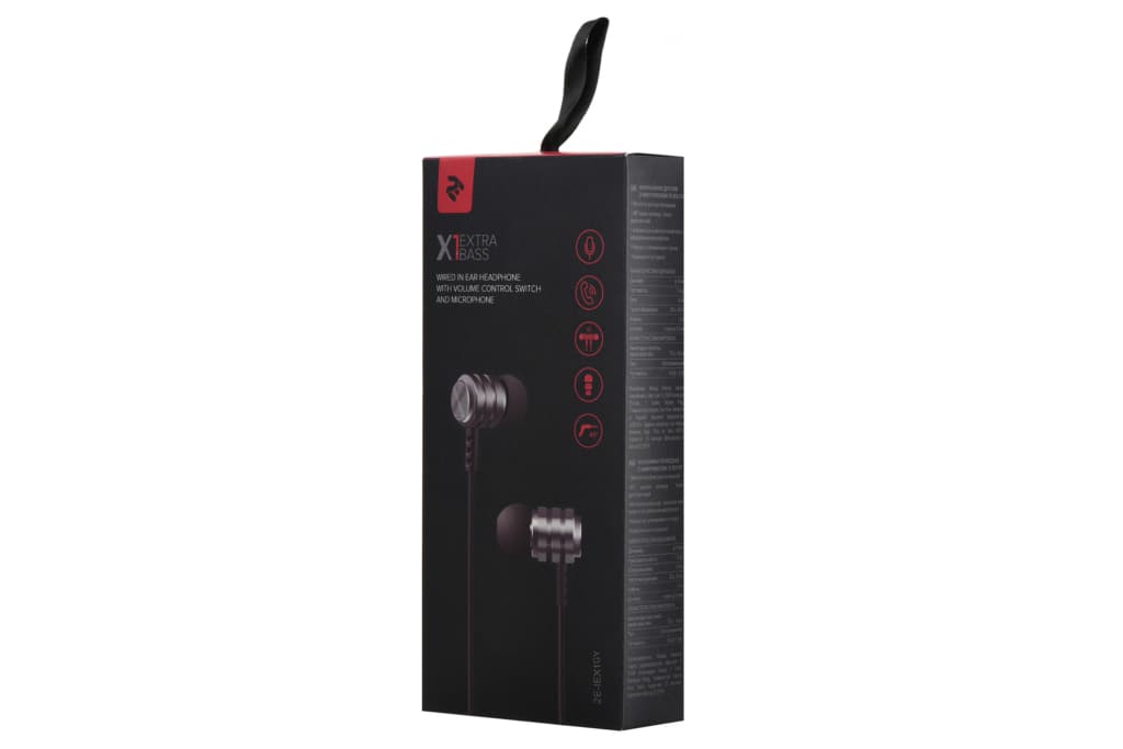 Earphones 2E X1 Extra Bass, Grey