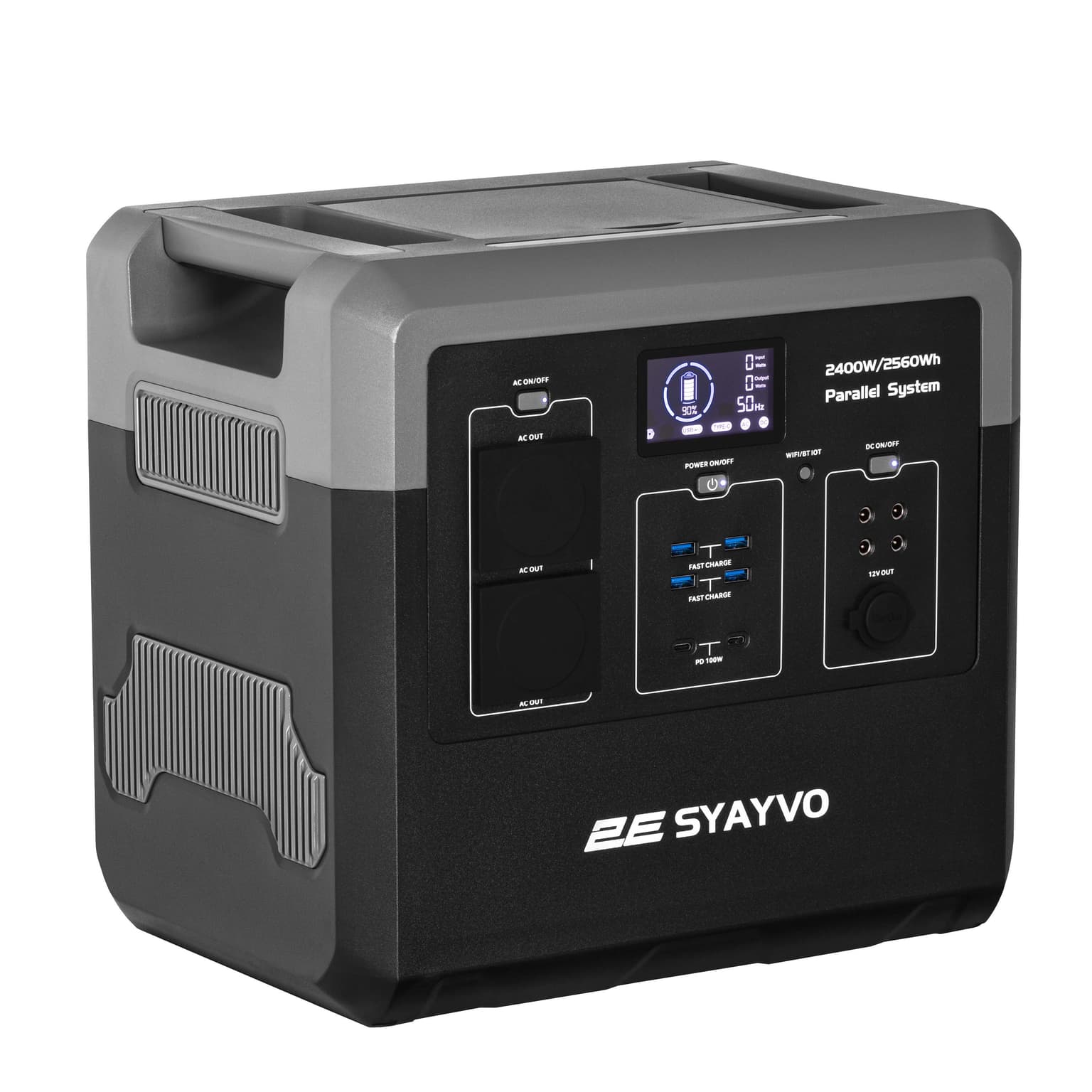 2E Power Station Syayvo 2400W/2560Wh, WiFi/BT, Parallel System, Fast Charging
