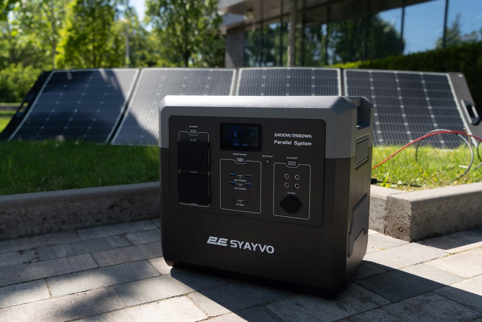 2E Power Station Syayvo 2400W/2560Wh, WiFi/BT, Parallel System, Fast Charging - 2