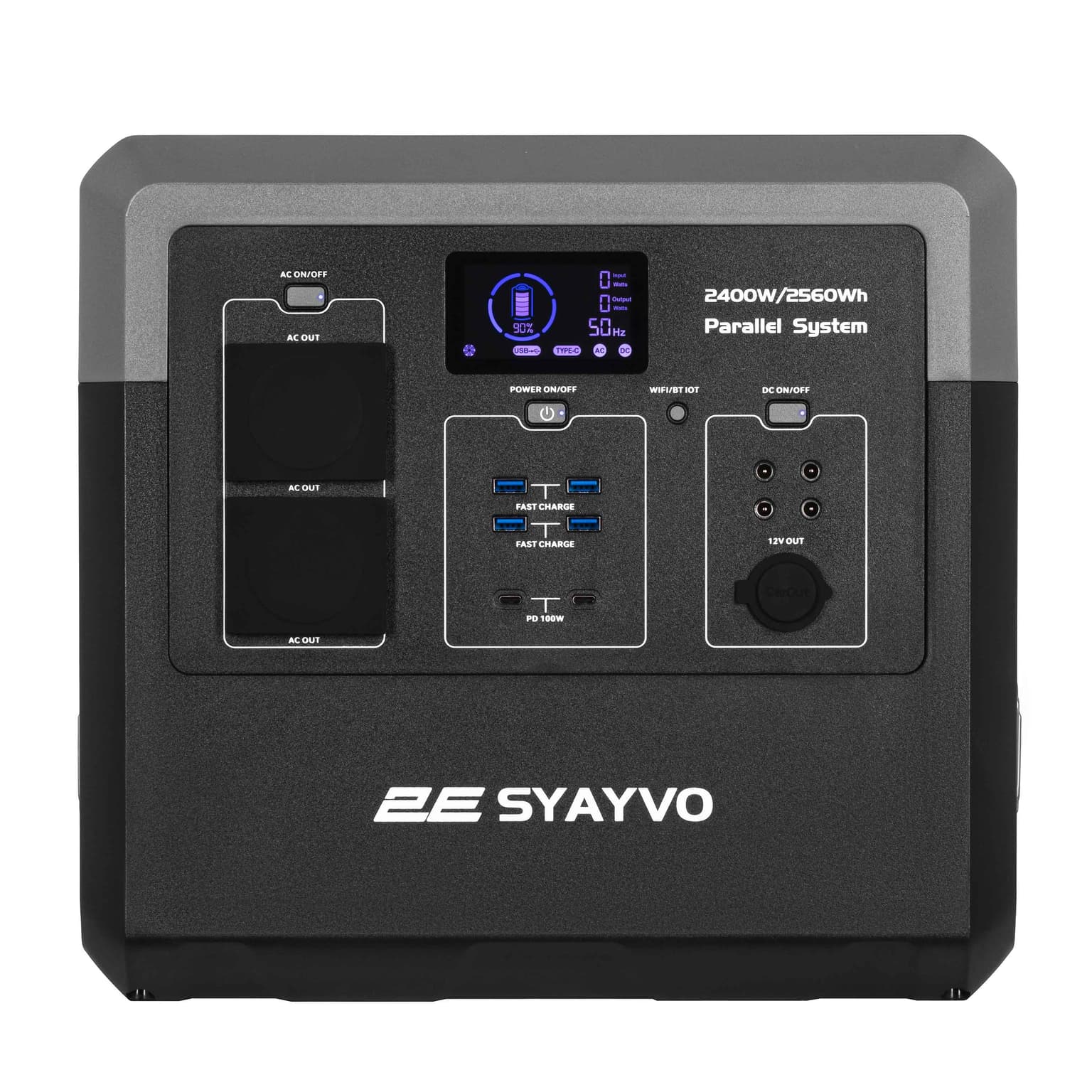 2E Power Station Syayvo 2400W/2560Wh, WiFi/BT, Parallel System, Fast Charging - 6
