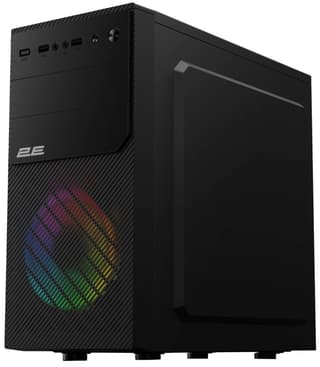 2E PC case Basis RD850 without PSU, 1xUSB3.0, 2xUSB2.0, 1x120mm ARGB, VGA 290mm, Metal Side Panel, mATX, black