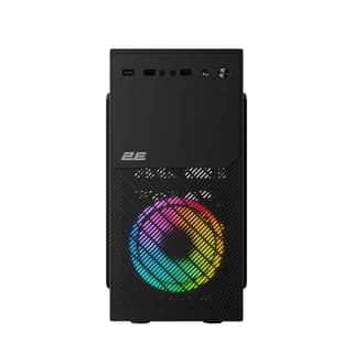 2E PC case Basis RD850 without PSU, 1xUSB3.0, 2xUSB2.0, 1x120mm ARGB, VGA 290mm, Metal Side Panel, mATX, black