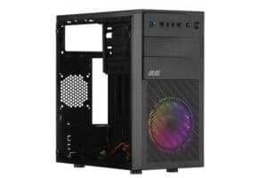 2E PC case Basis RD850 without PSU, 1xUSB3.0, 2xUSB2.0, 1x120mm ARGB, VGA 290mm, Metal Side Panel, mATX, black