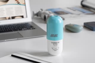 2E Cleaning kit PILL for office equipment (liquid 140ml, whipe 20cm), white-blue - 2