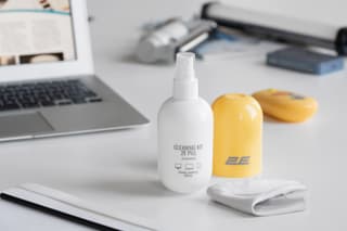 2E Cleaning kit PILL for office equipment (liquid 140ml, whipe 20cm), white-yellow - 3