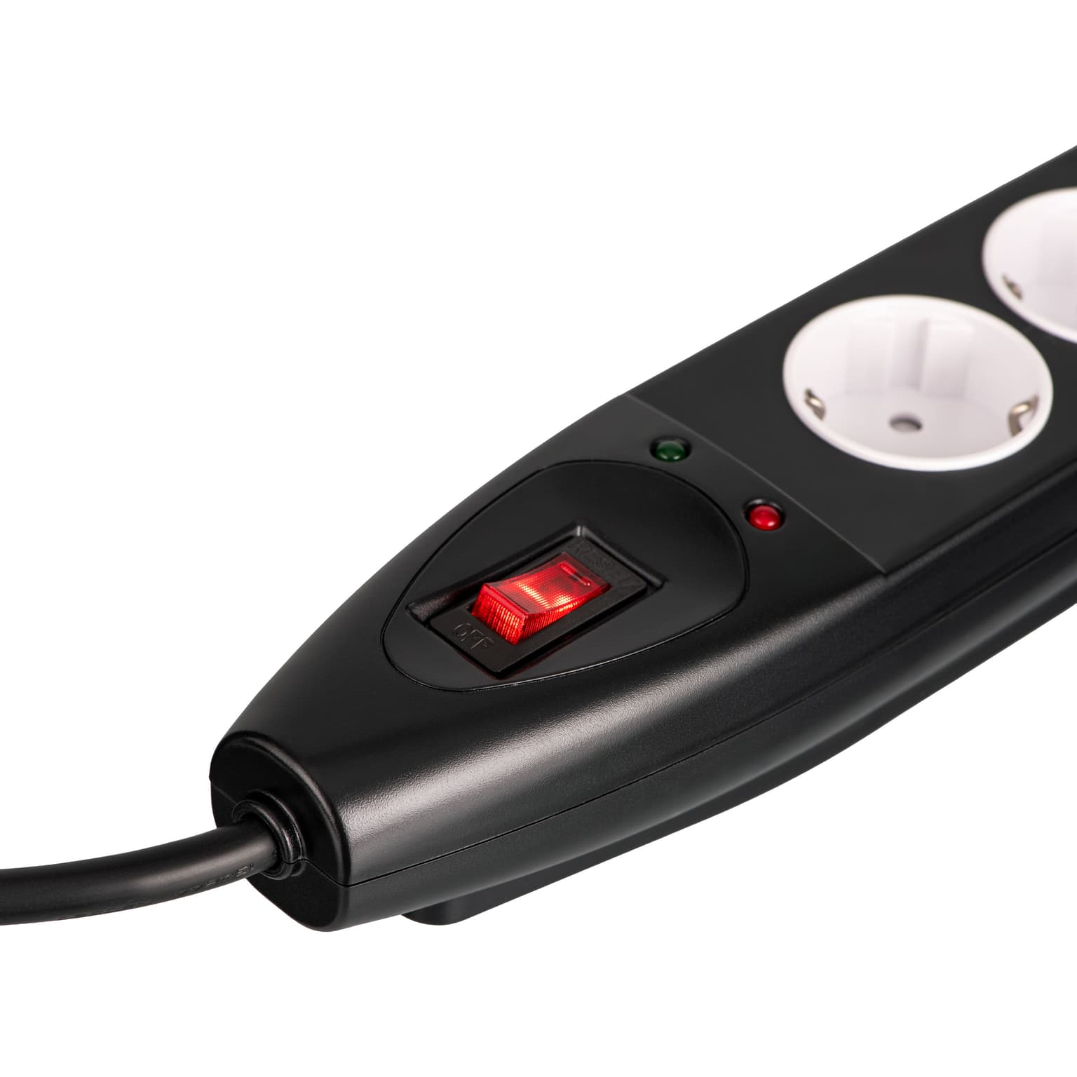 2E Power strip with surge protection, 5m, 5xTypeF, 16A, black - 4