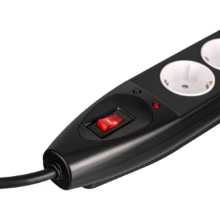 2E Power strip with surge protection, 5m, 5xTypeF, 16A, black - 4