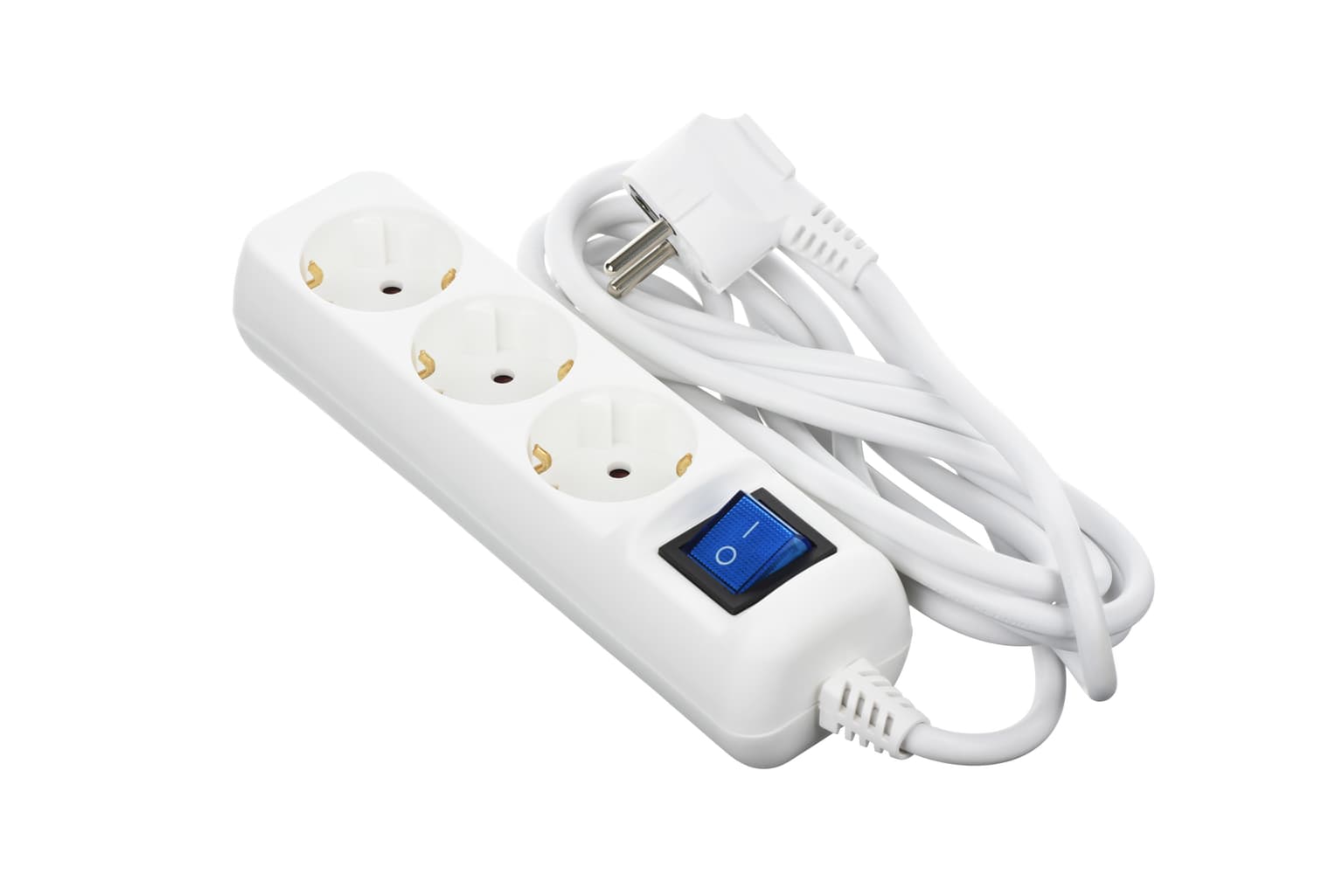 2E Power strip 1.5m, 3xTypeF, 16A, white