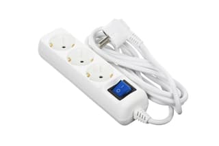 2E Power strip 1.5m, 3xTypeF, 16A, white