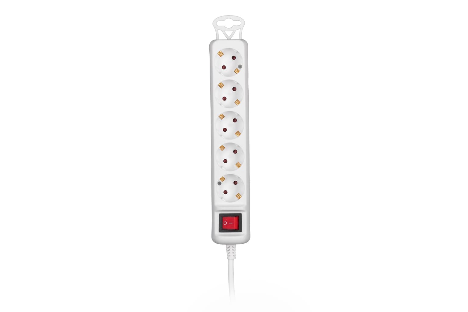2E Power strip 5m, 5xTypeF, 16A, white - 3