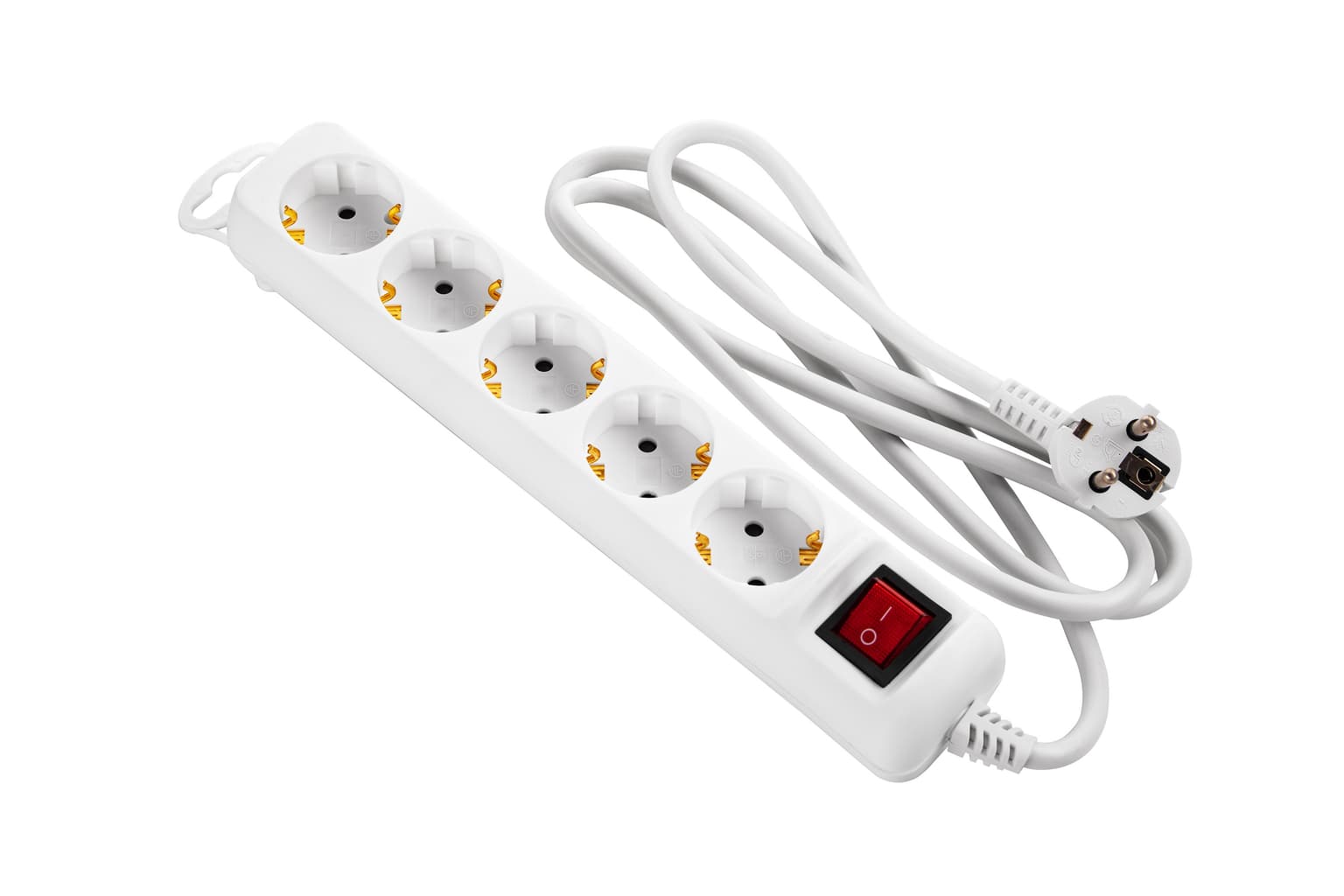 2E Power strip 1.5m, 5xTypeF, 16A, white
