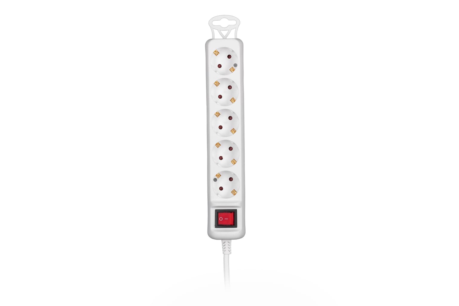2E Power strip 1.5m, 5xTypeF, 16A, white - 3