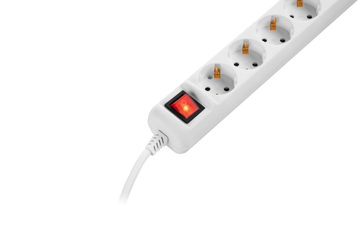 2E Power strip 1.5m, 5xTypeF, 16A, white - 5