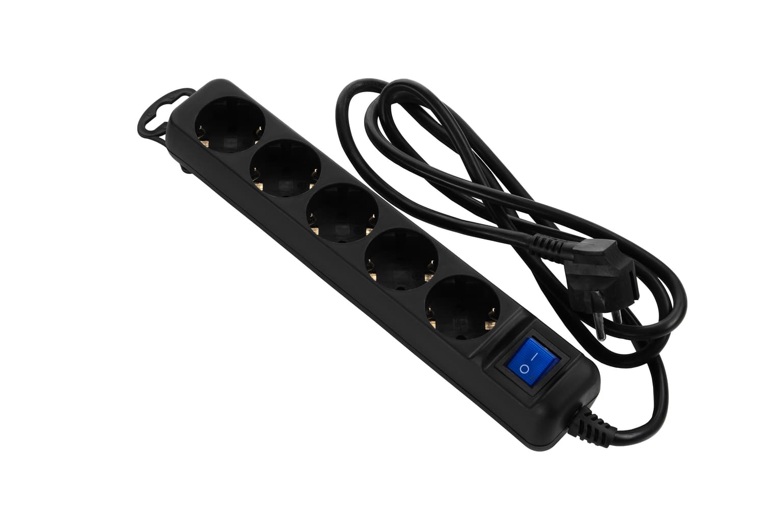 2E power strip 5XSchuko switch, 3G*0.75mm2, 1.8m, Black
